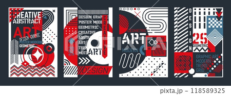Modern poster. Design graphic elements. Frame shape layout. Geometric background. Creative abstract art. Logo fashion trend. Color lines and collage lettering. Flat motion grid. Vector banners set Modern poster. Design graphic elements. Frame shape layout. Geometric background. Creative abstract art. Logo fashion trend. Color lines and collage lettering. Flat motion grid. Vector banners set 118589325