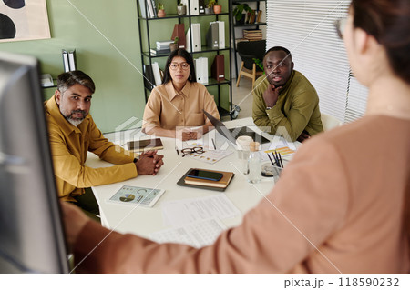 Discussing Business Strategy During Team Meeting Discussing Business Strategy During Team Meeting 118590232