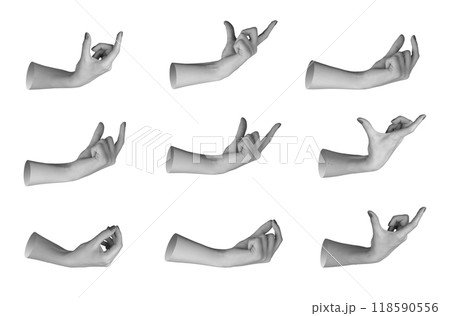 Hands holding something invisible, fingers showing empty space, taking small and big unseen objects, Hands holding something invisible, fingers showing empty space, taking small and big unseen objects, 118590556