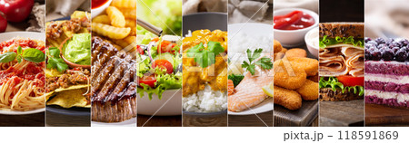 food collage of various meals food collage of various meals 118591869