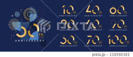 Set of anniversary logo for every decade 118592161