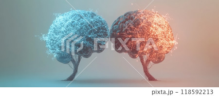Digital illustration of two interconnected...のイラスト素材 [118592213] - PIXTA