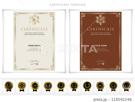 賞状、招待状、表彰状の縦型デザインテンプレート233 118592248