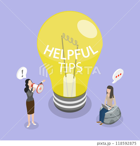 3D Isometric Flat Vector Illustration of Helpful Tips, Online Discussion Platform 3D Isometric Flat Vector Illustration of Helpful Tips, Online Discussion Platform 118592875