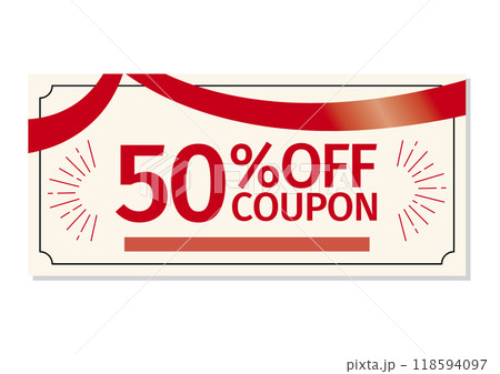 デザインされた50%OFFクーポン デザインされた50%OFFクーポン 118594097