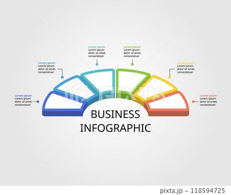 circle pie chart template for infographic for presentation for 6 element 118594725