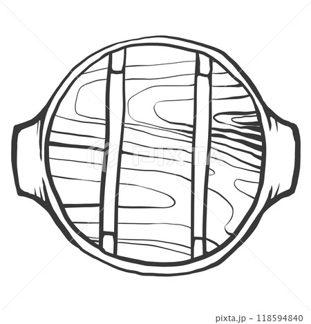 すき焼き鍋の手描き筆絵風イラスト すき焼き鍋の手描き筆絵風イラスト 118594840