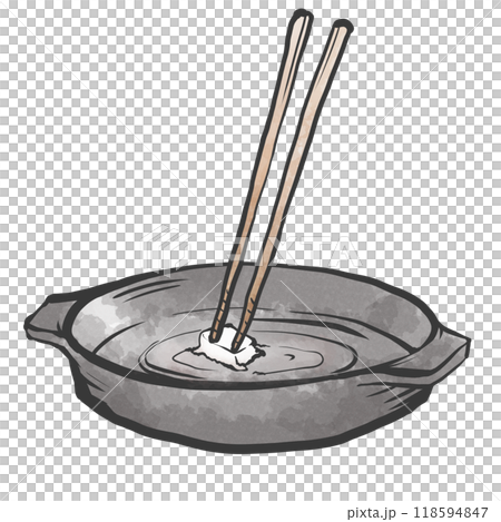 すき焼きの手描き筆絵風イラスト すき焼きの手描き筆絵風イラスト 118594847