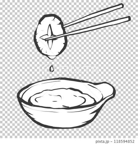 すき焼きのしいたけの手描き筆絵風イラスト すき焼きのしいたけの手描き筆絵風イラスト 118594852