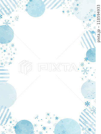 かわいい雪と水玉模様のフレーム 118594933