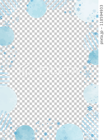 かわいい雪と水玉模様のフレーム 118594933