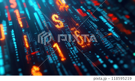 A computer screen with a bunch of numbers and letters, including the letters S 118595219