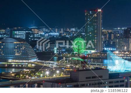 神戸の素敵な夜景　モザイク大観覧車　(神戸市役所展望ロビー) 118596122
