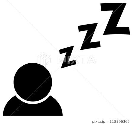 睡眠のアイコン 黒 118596363