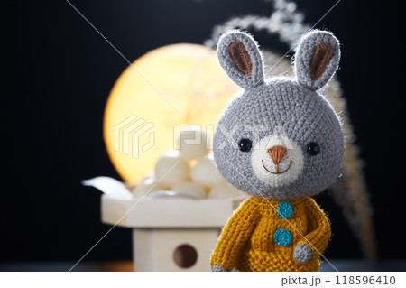 動物のあみぐるみ　お月見 118596410