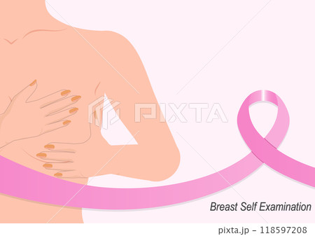 Breast self exam for breast awareness is a check of breasts. Breast self exam for breast awareness is a check of breasts. 118597208