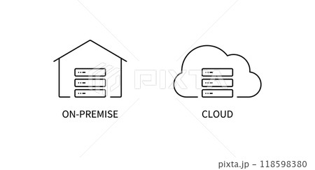 シンプルアイコンセット｜オンプレミスとクラウド 118598380