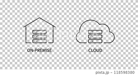 シンプルアイコンセット｜オンプレミスとクラウド 118598380
