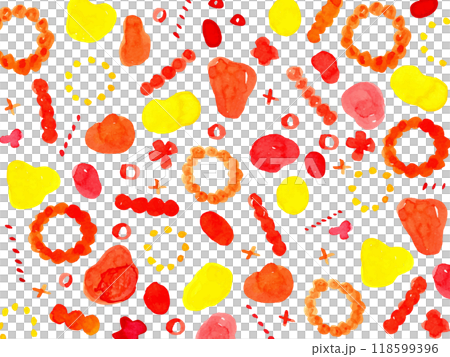 水彩のかわいい手描きの水彩水玉背景 118599396