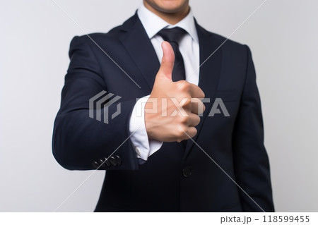 A man in a suit giving a thumbs up, created with Generative Ai 118599455