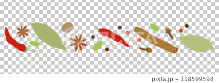 Border frame of various spices Border frame of various spices 118599598