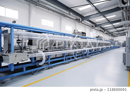 Production of plastic industrial pipes and valves in a sophisticated manufacturing facility 118600091