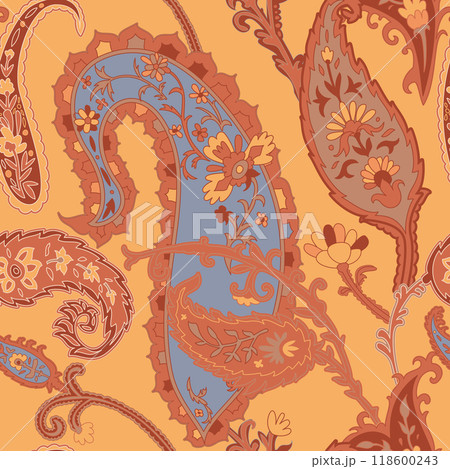 Blue and Orange Paisley Ornament 118600243