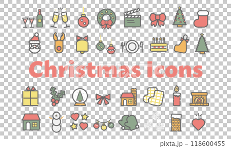 クリスマス　イラストアイコンセット 118600455