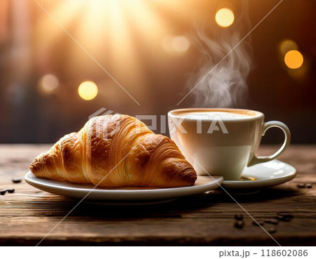 クロワッサンとコーヒー 118602086