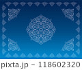 クラシックでエレガントでゴージャスな飾り枠　フレーム　グラデーション青 118602320