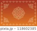 クラシックでエレガントでゴージャスな飾り枠　フレーム　グラデーションオレンジ 118602385