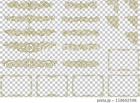 經典、優雅、華麗的裝飾框套裝,相框套裝,藍金 經典、優雅、華麗的裝飾框套裝,相框套裝,藍金 118602596