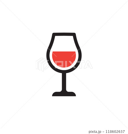 Wine glass icon logo design template isolated Wine glass icon logo design template isolated 118602637