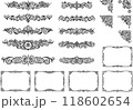 クラシックでエレガントでゴージャスな飾り枠セット　フレームセット　モノトーン黒 118602654