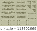 クラシックでエレガントでゴージャスな飾り枠セット　フレームセット　カーキ色 118602669