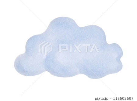 Blue cloud. Marker illustration in watercolor style. Hand drawn isolated picture with sky elements. Cartoon children's clipart for clothes prints, packaging, greeting cards, kids bedroom, fabric 118602697