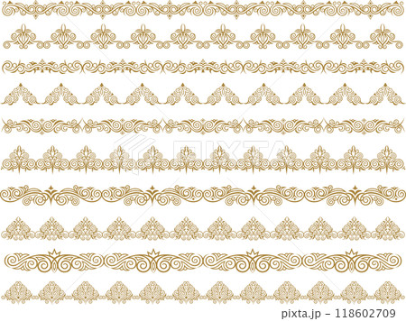 クラシックでエレガントでゴージャスな飾り枠セット フレームラインセット 金赤 クラシックでエレガントでゴージャスな飾り枠セット フレームラインセット 金赤 118602709