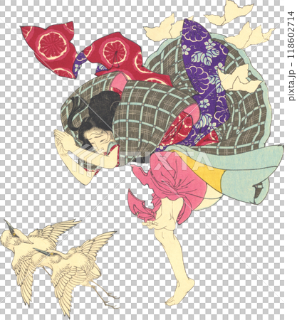 Ukiyo-e illustration woman Ukiyo-e illustration woman 118602714