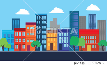 Highway Street with Skyscrapers City Building Cityscape Landscape in Bright Day 118602807