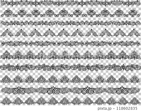 經典、優雅、華麗的裝飾框套裝,框線套裝,單調黑色 經典、優雅、華麗的裝飾框套裝,框線套裝,單調黑色 118602835