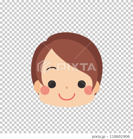 Cute little girl smiling emoji icon face expression white background vector Cute little girl smiling emoji icon face expression white background vector 118602906