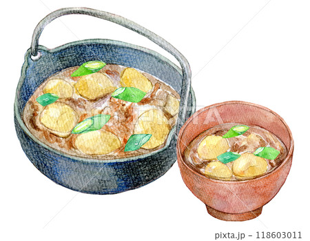 水彩イラスト　芋煮 118603011