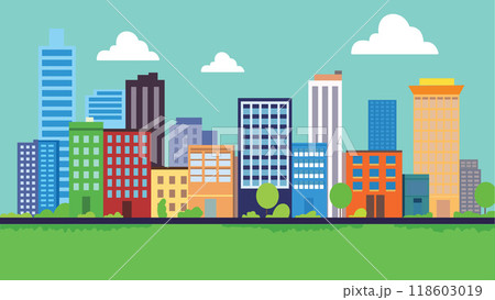 Highway Street with Skyscrapers City Building Cityscape Landscape in Bright Day 118603019