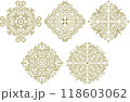 クラシックでエレガントでゴージャスな飾り枠セット　オブジェクトセット　青金 118603062