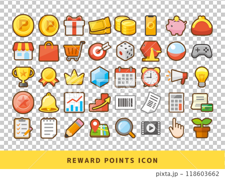 Point activity, point acquisition icon set Point activity, point acquisition icon set 118603662