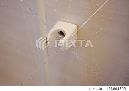 掃除後のきれいなシャワーホルダー Clean bathroom shower hook holder 118603706