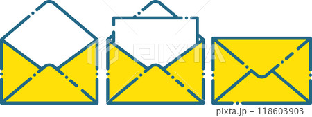 シンプルな破線の手紙、便箋のイラスト 118603903