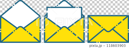 シンプルな破線の手紙、便箋のイラスト 118603903