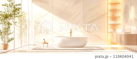 Serene and Bright Bathroom with Modern Elements 118604041
