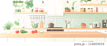 Cozy and Modern Kitchen with Minimalist Design Cozy and Modern Kitchen with Minimalist Design 118604058